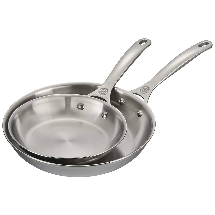 Amazon.com: Le Creuset Tri-Ply Stainless Steel 2 pc. Fry Pan